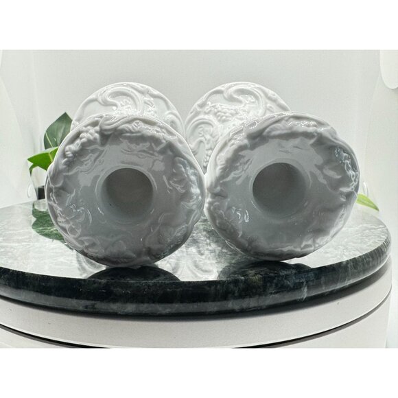 Basic Porcelain by Home Essentials and Beyond Set Of 2 Grape Candle Stick Holder - Picture 6 of 11